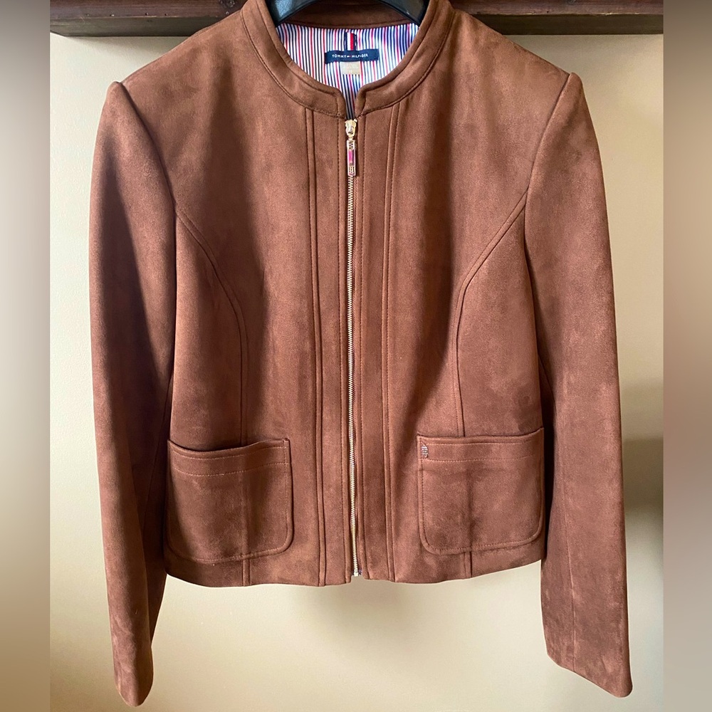 Tommy Hilfiger Faux Suede Jacket Ladies Sz 12